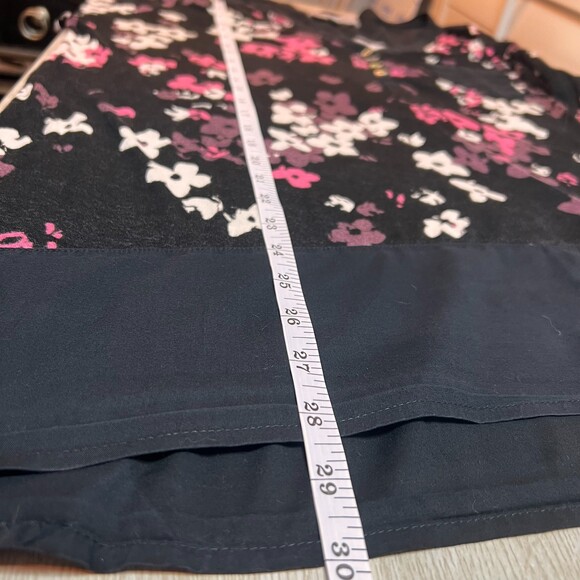 Anne Klein Womens XL Tunic Floral Print 3/4 Rolltab Sleeve Henley Neck - Picture 10 of 11